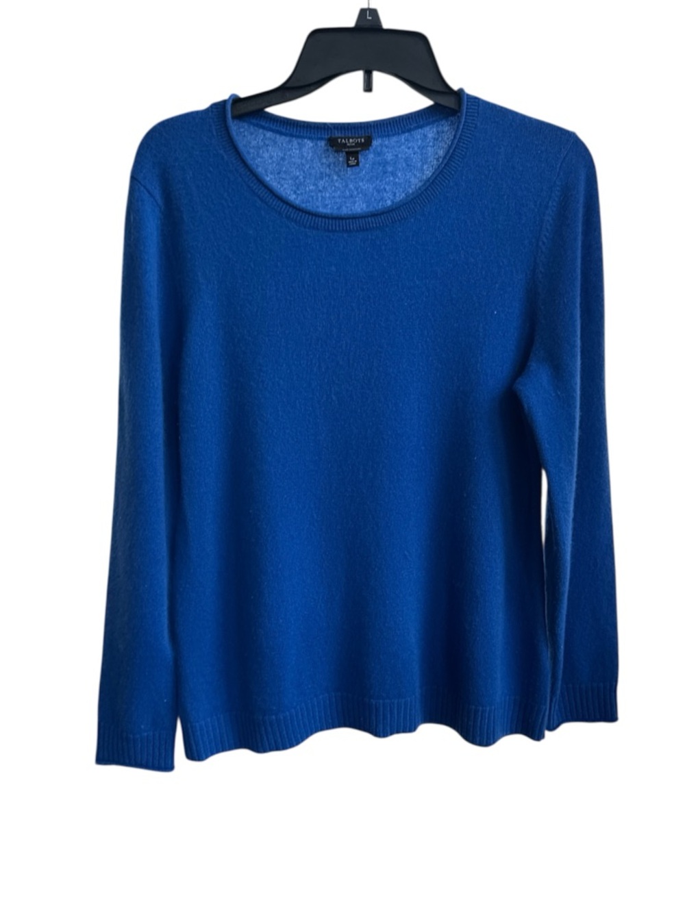 Talbots Pure Cashmere Royal Blue Long Sleeve Sweater Layers Office Preppy LP